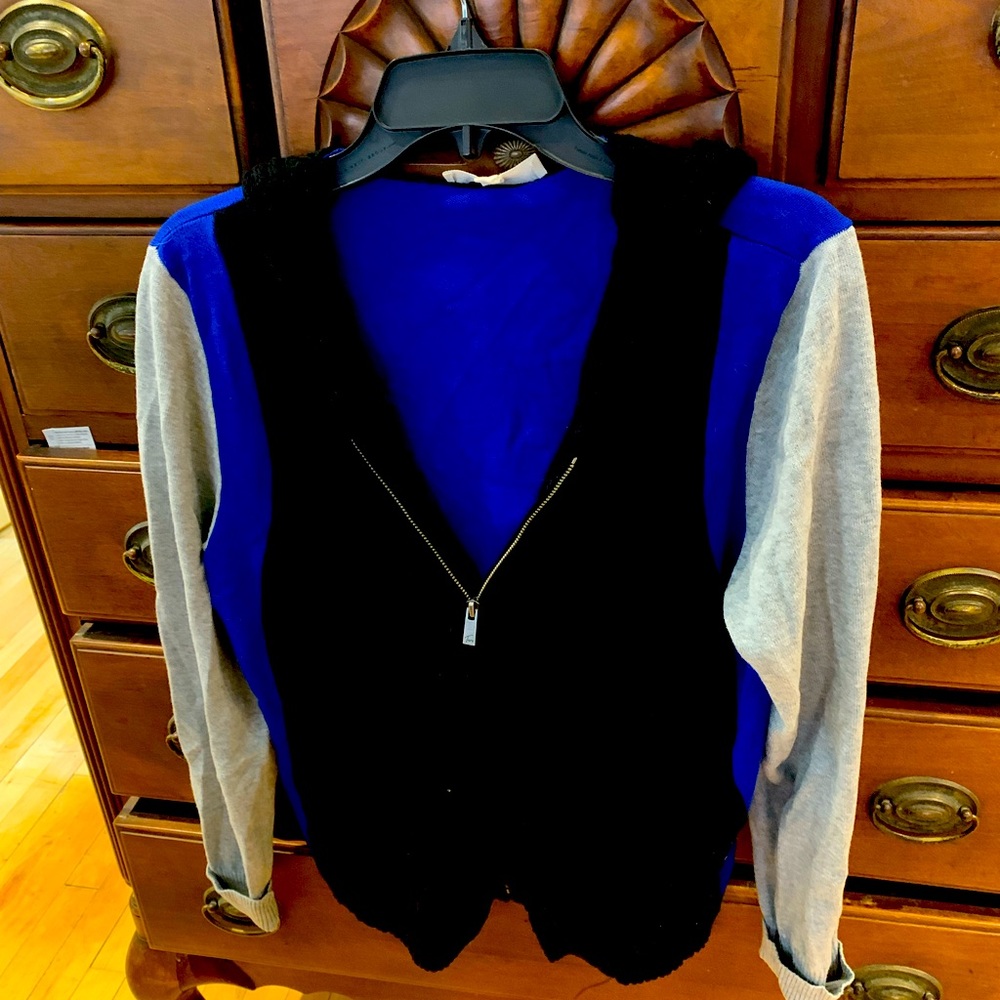 Vince multi fabric hooded jacket.  Size L.